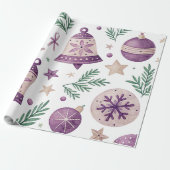 Extra Lang Kerst Inpakpapier – 18,29 m Paars (Uitgerold)