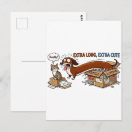 Extra Lange Extra Schattige Dachshond Briefkaart