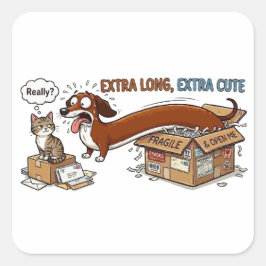 Extra Lange Extra Schattige Dachshond Vierkante Sticker