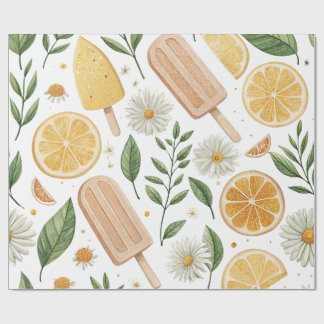 Extra Lange Inpakpapier – Lemon & Daisy Patroon