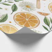 Extra Lange Inpakpapier – Lemon & Daisy Patroon (Hoek)