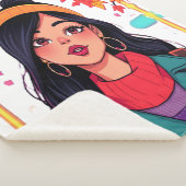 Extra Large Cozy Sherpa Blanket – Autumn Girl Art  Sherpa Deken (3/4)