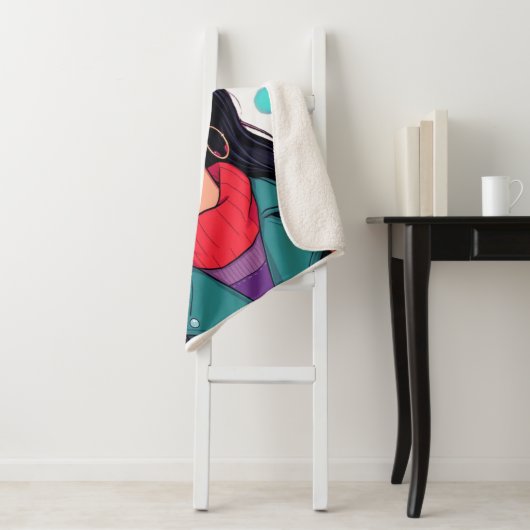 Extra Large Cozy Sherpa Blanket – Autumn Girl Art  Sherpa Deken (In situ)