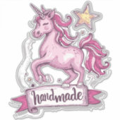 Extra-Large Custom-Cut Vinyl Stickers Eenhoorn en (Voorkant)