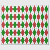 Extra Large Donkerrood, Groen en Wit Argyle Cadeaupapier (Vlak)