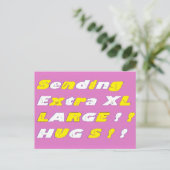 Extra Large Knuffels ontwerp roze geel witte graph Briefkaart (Staand voorkant)