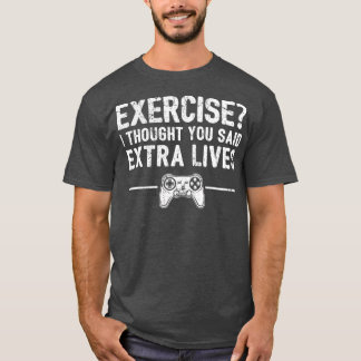 Extra levens Funny Video Game Controller Retro Boy T-shirt