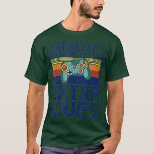 Extra levens Funny Video Game Controller Retro Boy T-shirt