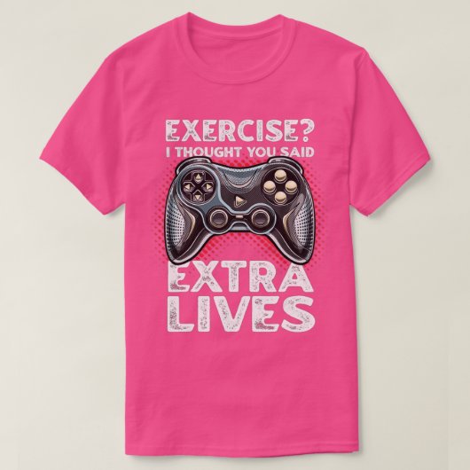 Extra levens Funny Video Game Controller Retro Boy T-shirt (Design voorkant)