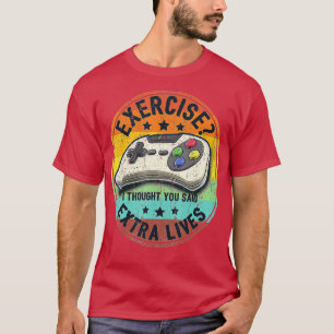 Extra levens Funny Video Game Controller Retro Boy T-shirt