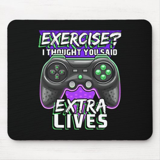 Extra levens Funny Video Game Controller Retro Gam Muismat (Voorkant)