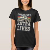 Extra levens Funny Video Game Controller Retro Gam T-shirt (Voorkant)