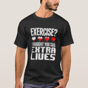 Extra levens Funny Video Game Controller Retro Gam T-shirt