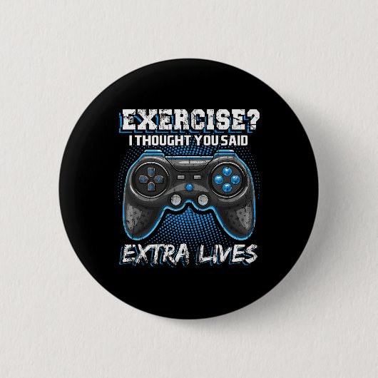 Extra Levens Grappige Videogame Controller Retro G Ronde Button 5,7 Cm (Voorkant)