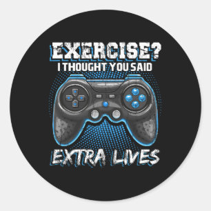 Extra Levens Grappige Videogame Controller Retro G Ronde Sticker