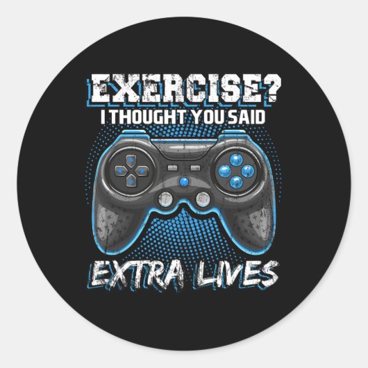 Extra Levens Grappige Videogame Controller Retro G Ronde Sticker (Voorkant)
