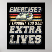 Extra Levens Grappige Videospel Controller Retro G Poster (Voorkant)