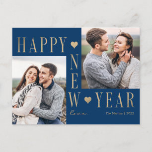 Extra Liefde Modern Gelukkig Nieuwjaar Foto Ansich Feestdagenkaart