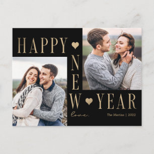 Extra Liefde Modern Gelukkig Nieuwjaar Foto Ansich Feestdagenkaart