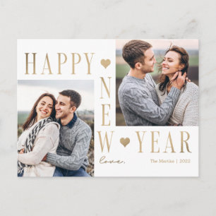 Extra Liefde Modern Gelukkig Nieuwjaar Foto Ansich Feestdagenkaart