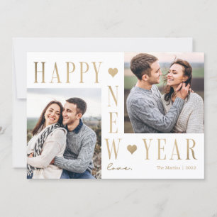 Extra Liefde Modern Gelukkig Nieuwjaar Fotokaart Feestdagenkaart