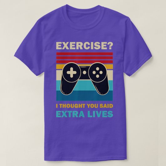 Extra Lives Funny Video Game Controller Retro (1) T-shirt (Design voorkant)