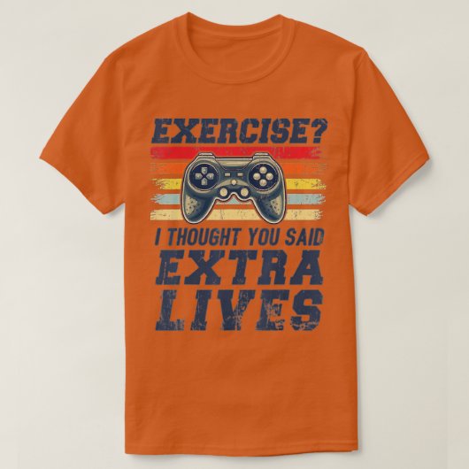 Extra Lives Funny Video Game Controller Retro (3) T-shirt (Design voorkant)