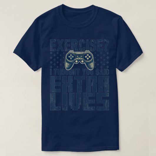 Extra Lives Funny Video Game Controller Retro Boy T-shirt (Design voorkant)
