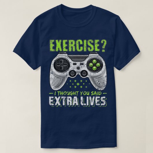Extra Lives Funny Video Game Controller Retro Boy T-shirt (Design voorkant)