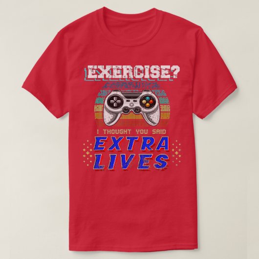 Extra Lives Funny Video Game Controller Retro Boy T-shirt (Design voorkant)