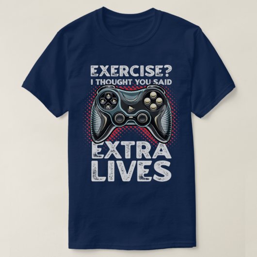 Extra Lives Funny Video Game Controller Retro Boy T-shirt (Design voorkant)