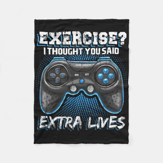 Extra Lives Funny Video Game Controller Retro Game Fleece Deken (Voorkant)
