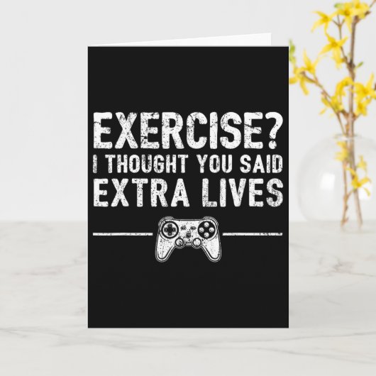 Extra Lives Funny Video Game Controller Retro Game Kaart (Gele Bloem)