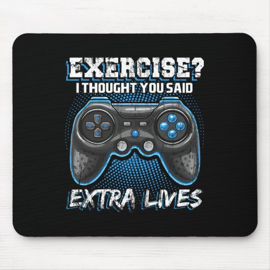 Extra Lives Funny Video Game Controller Retro Game Muismat (Voorkant)