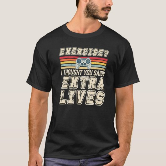 Extra Lives Video Game Controller Retro Gamer Boy T-shirt (Voorkant)