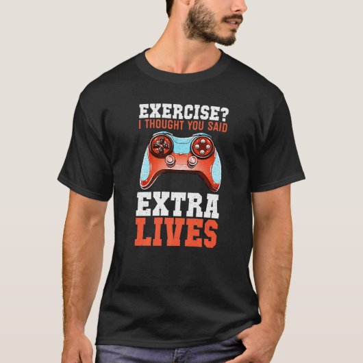 Extra lives Video Game Controller Retro Gamer Boys T-shirt (Voorkant)