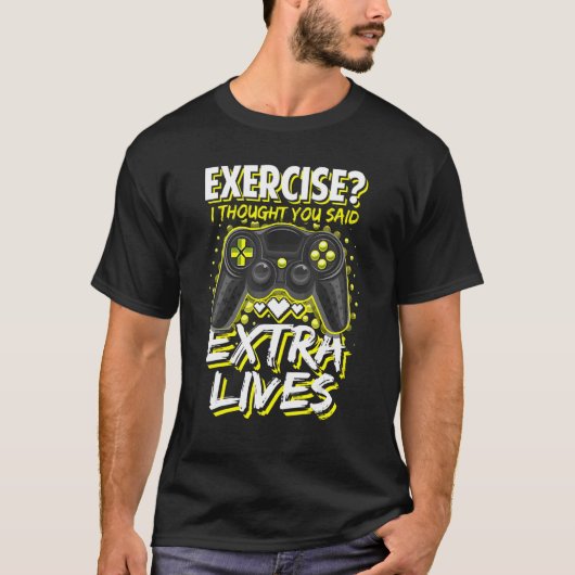 Extra lives Video Game Controller Retro Gamer Boys T-shirt (Voorkant)
