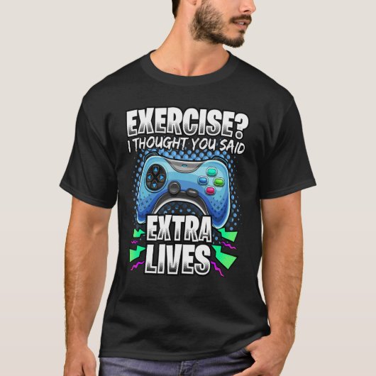 Extra lives Video Game Controller Retro Gamer Boys T-shirt (Voorkant)