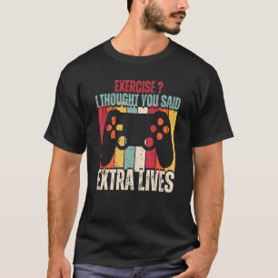 Extra Lives Video Game Controller Retro Gamer Gami T-shirt
