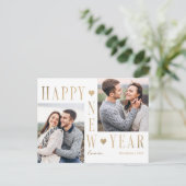 Extra Love Modern Gelukkig Nieuwjaar Foto Ansichtk Feestdagenkaart (Staand voorkant)