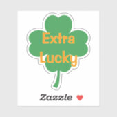 Extra Lucky Four-Leaf Clover St Patricks Day Sticker (Vel)