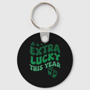 Extra Lucky Zwangerschapsaankondiging St. Patrick' Sleutelhanger