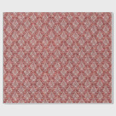Extra luxe Damask & Glitter - Rood Cadeaupapier (Vlak)
