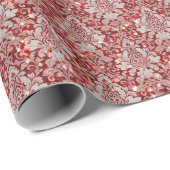 Extra luxe Damask & Glitter - Rood Cadeaupapier (Rol Hoek)