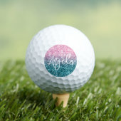 Extra luxe lichtroze Blauwgroen ombre Glitter Golfballen (Insitu Shirt)