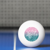 Extra luxe lichtroze Blauwgroen ombre Glitter Pingpongbal (Net)