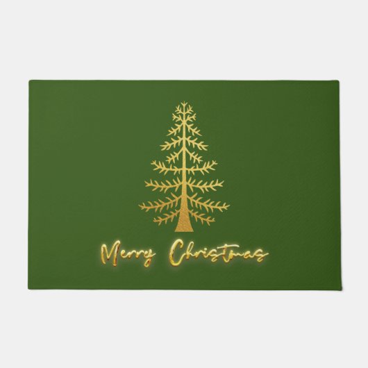 Extra luxueuze groene mousserende goudboom deurmat (Voorkant)