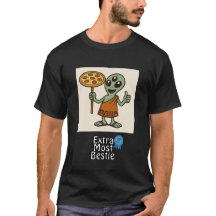 Extra Meest Bestie™ Pizza Alien T-shirt – Grappige