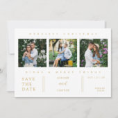 Extra Minimal Christmas Collage 3 Photos Wedding Save The Date (Voorkant)