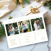 Extra Minimal Christmas Collage 3 Photos Wedding Save The Date